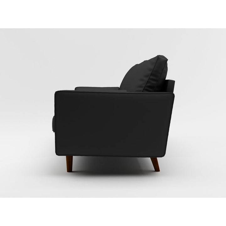 Ashfaq 57.8" Velvet Square Arm Loveseat Wade Logan® Fabric: Faux Leather Black