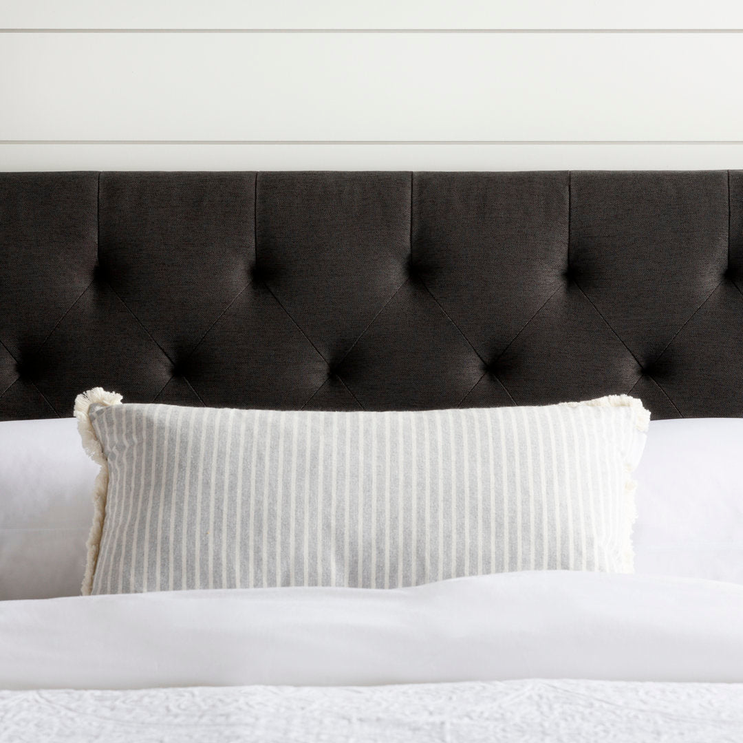 Aijha Upholstered Panel Headboard Lark Manor™ Color: Black Twill Size: Twin
