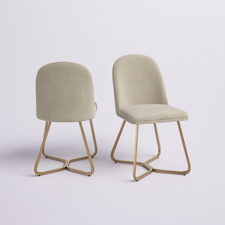 Ainhoa Linen Upholstered Side Chair (Set of 2) Etta Avenue™ Upholstery Color: Beige