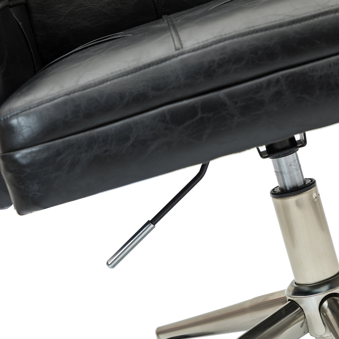 Auric Mid-Century Modern Vegan Leather Height-Adjustable Swivel Office Chair Wade Logan® Upholstery Color: Black