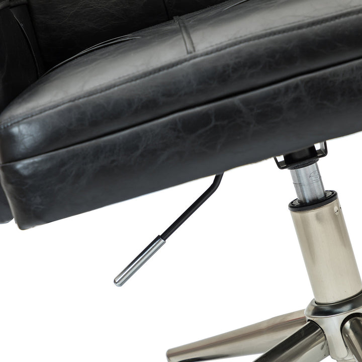 Auric Mid-Century Modern Vegan Leather Height-Adjustable Swivel Office Chair Wade Logan® Upholstery Color: Black