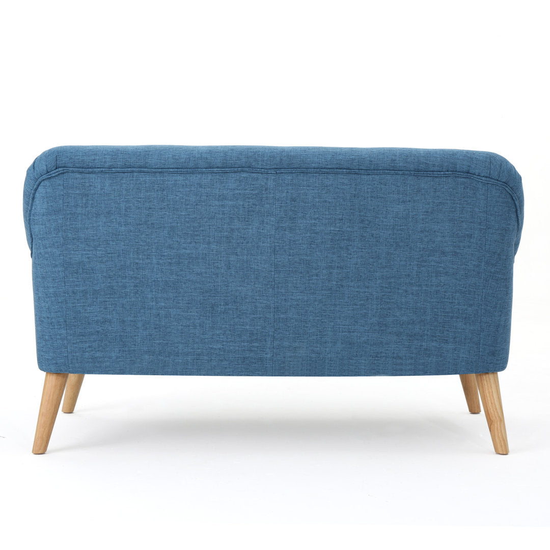 Deby 49.75" Flared Arm Loveseat George Oliver Upholstery Color: Muted Blue Polyester