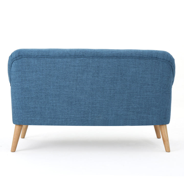 Deby 49.75" Flared Arm Loveseat George Oliver Upholstery Color: Muted Blue Polyester