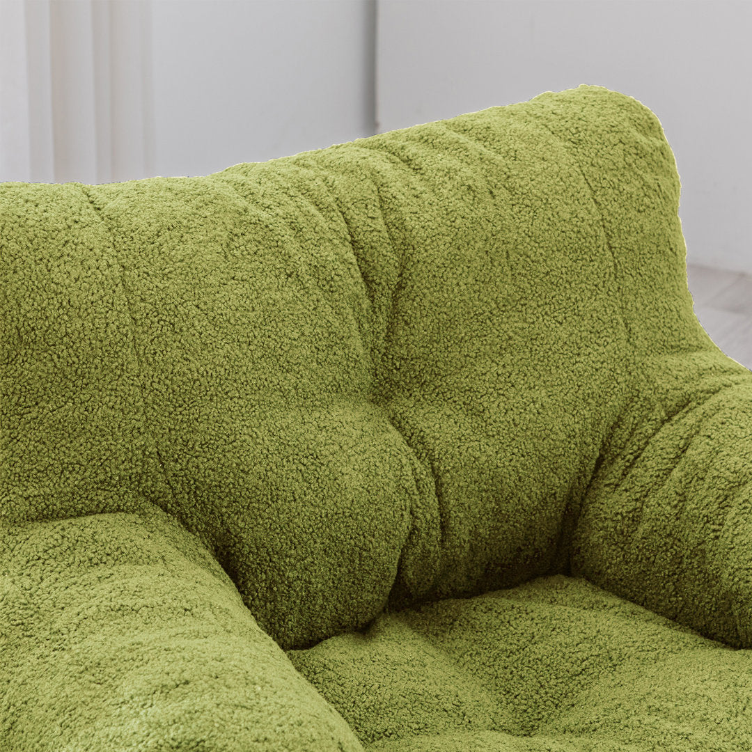 Medium Bean Bag Chair Viv + Rae™ Body Fabric: Lawn Green Faux Fur