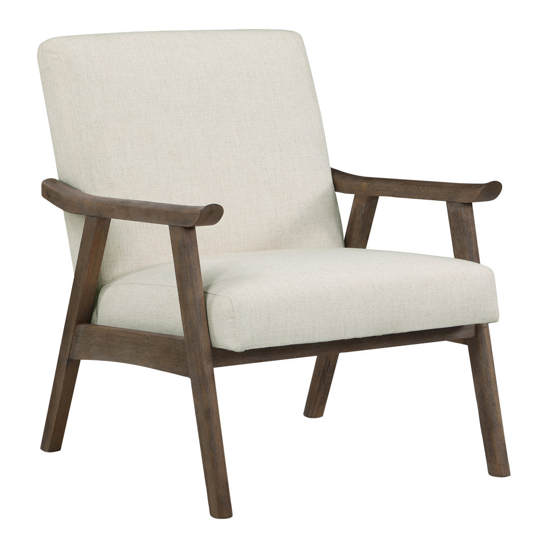 Albury 27.25" Wide Polyester Lounge Chair Wade Logan® Leg Color: Dark Brown Fabric OR Leather Type: Beige 100% Polyester