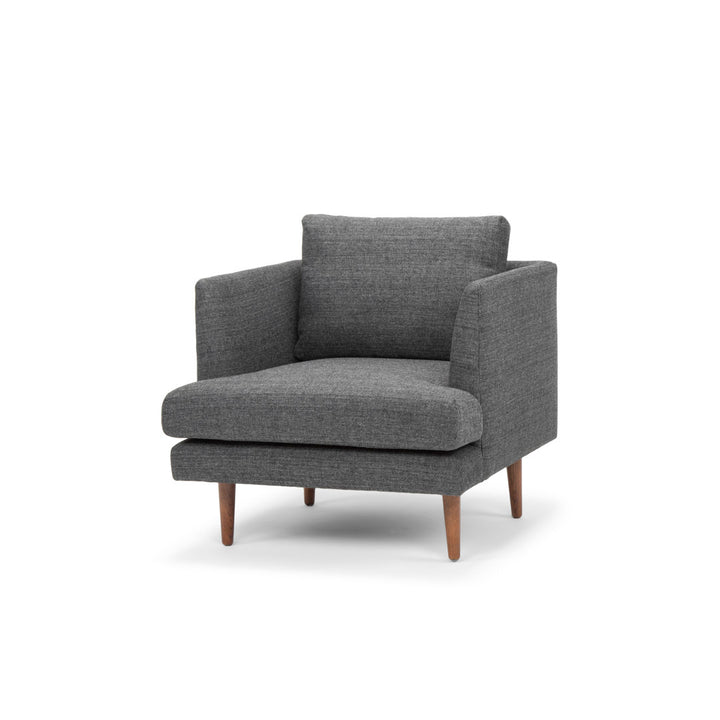 Miller Upholstered Armchair AllModern Fabric: Venga Antrazite Performance Basketweave