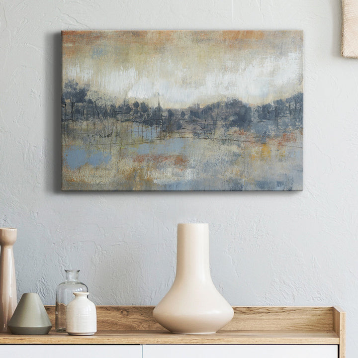 Cool Grey Horizon I - Wrapped Canvas Print Steelside™ Size: 32" H x 48" W