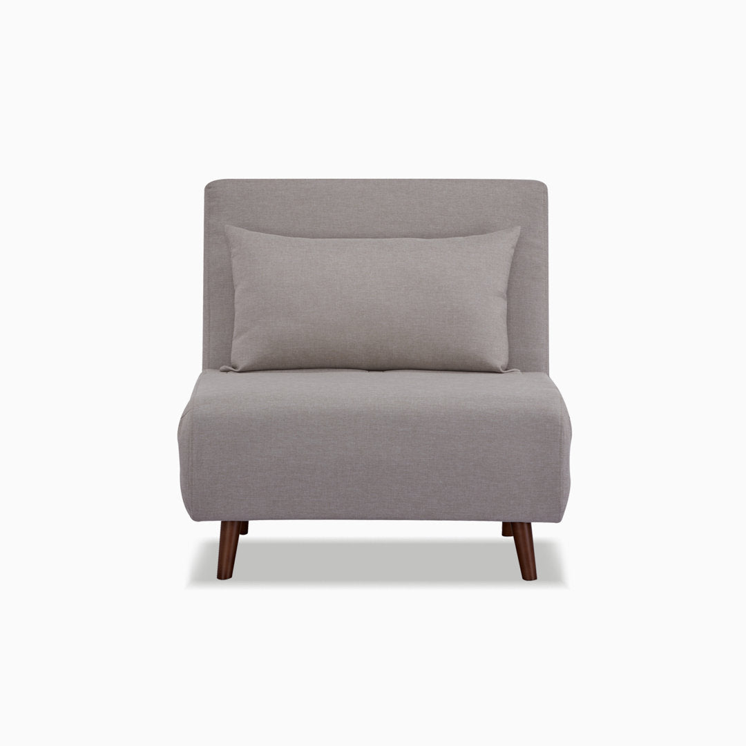 Jacquelyn 30.31" Wide Convertible Chair Mercury Row® Teen Leg Color: Coffee Fabric: Beige Polyester
