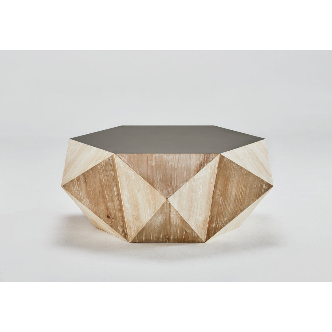 Raymundo Solid Wood Pedestal Coffee Table George Oliver