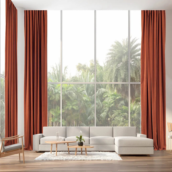 Extra wide x Extra Long Custom Made Decorative Single Panel Lilijan Home & Curtain Curtain Color: Burnt Orange Size per Panel: 100" W x 156" L