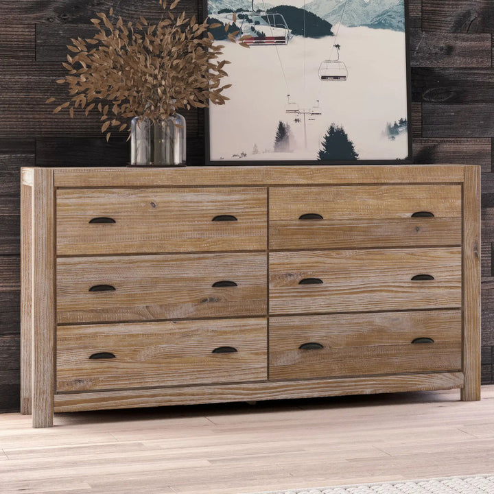 Montauk 6 Drawer Double Dresser Grain Wood Furniture Color: Driftwood