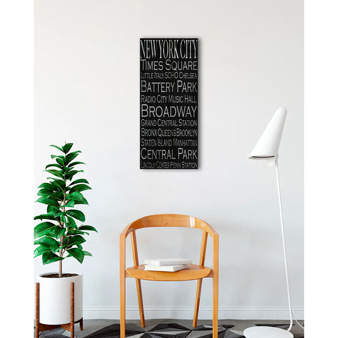 New York City Typography Landmarks' Textual Art on Wrapped Canvas Ebern Designs