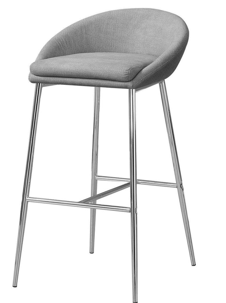 Glaser Bar Stool, Counter Height, Kitchen, Chrome, Contemporary (Set of 2) Wade Logan® Seat Height: Bar Stool (29.75" Seat Height ), Upholstery: Gray