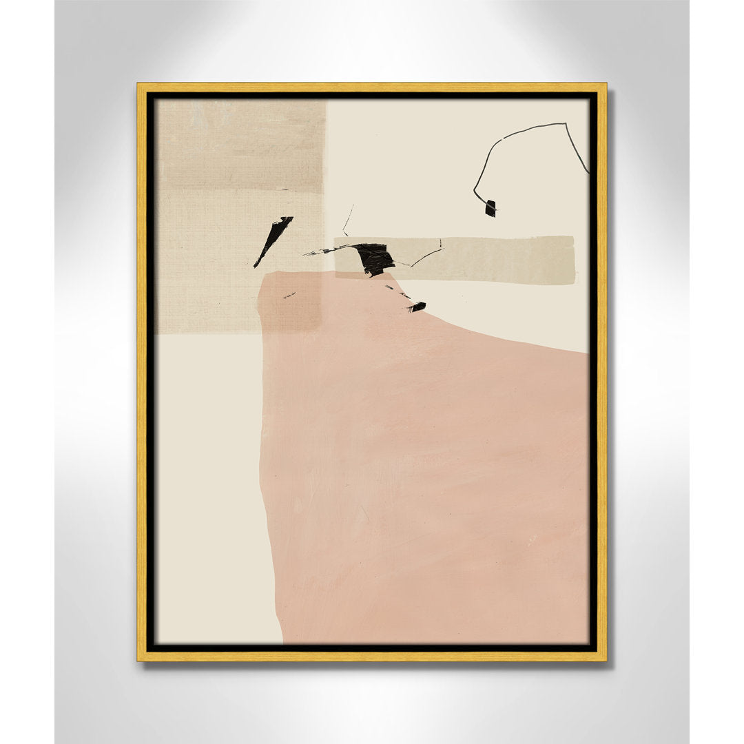 Soft Tempo - Floater Frame Painting on Canvas Joss & Main Frame Color: Gold Framed Size: 21.5" H x 17.5" W