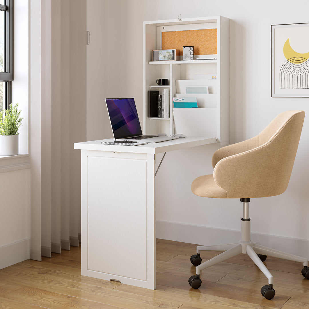 Ahian Floating Desk Latitude Run® Color: Antique White