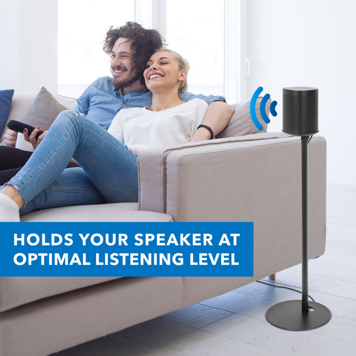 Mount-It! Fixed Speaker Floor Stand for Sonos One, SL, & Play:1 | Enhanced Surround Sound | 28" Tall Mount-it