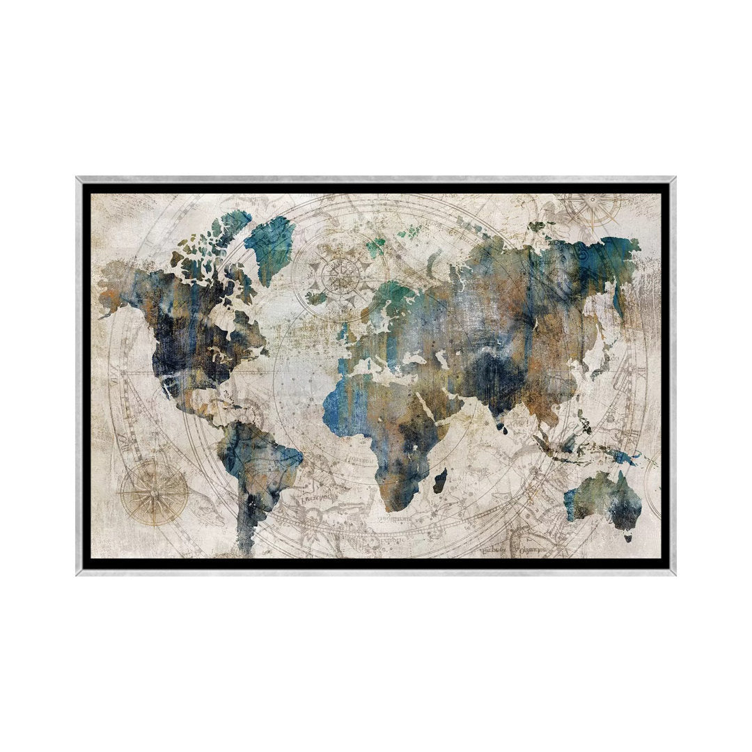 Celestial Map by Isabelle Z - Painting Print The Twillery Co.® Size: 26" H x 40" W x 1.5" D Format: Silver Framed