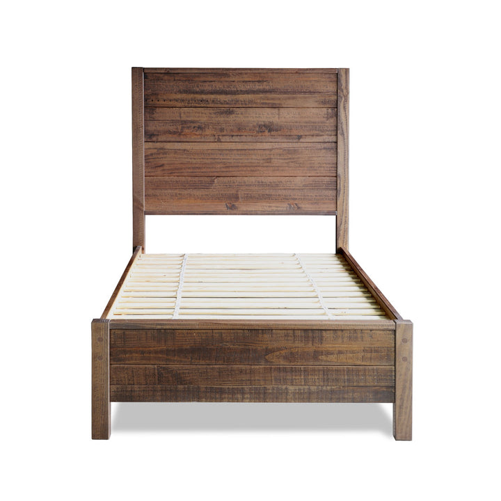 Montauk Solid Wood Bed Grain Wood Furniture Color: Rustic Walnut Size: Twin