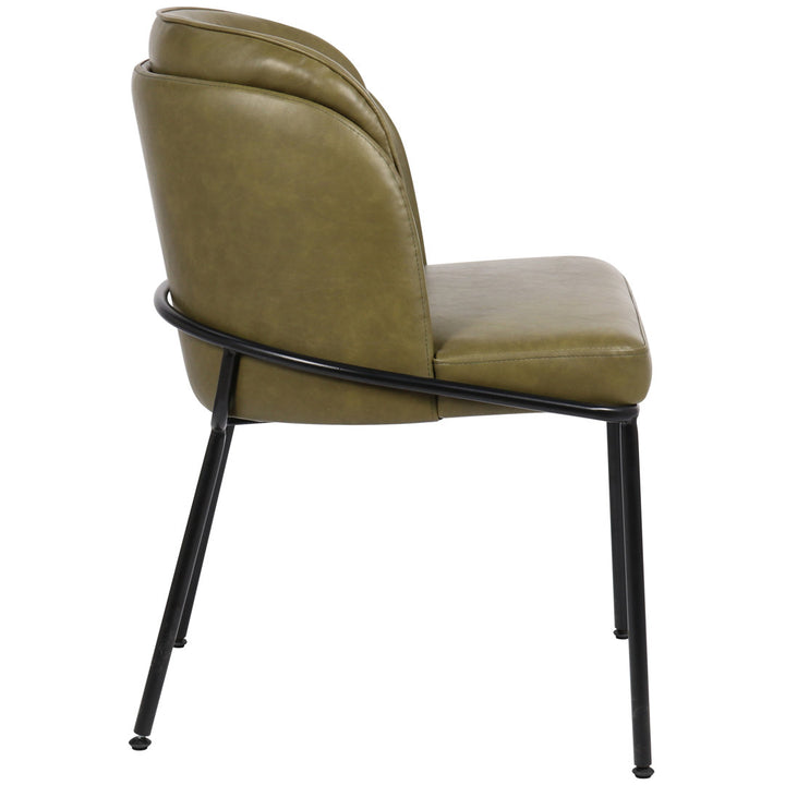 Philpott Faux Leather Dining Chair, Set Of 2 (Set of 2) Trent Austin Design® Upholstery Color: Olive