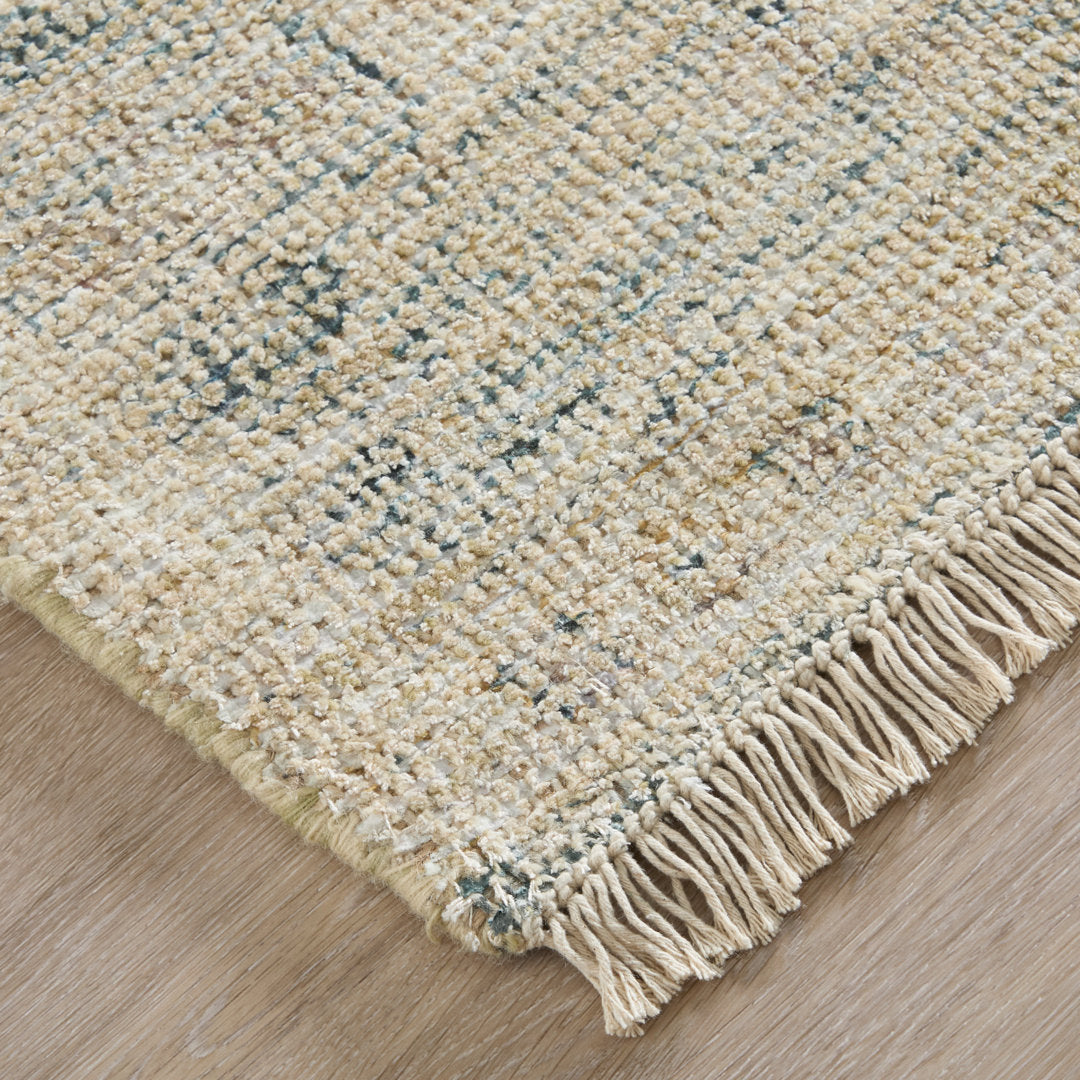 Alberdine Transitional Medallion Handmade Sand Rug Lark Manor™ Rug Size: Rectangle 9' x 12'