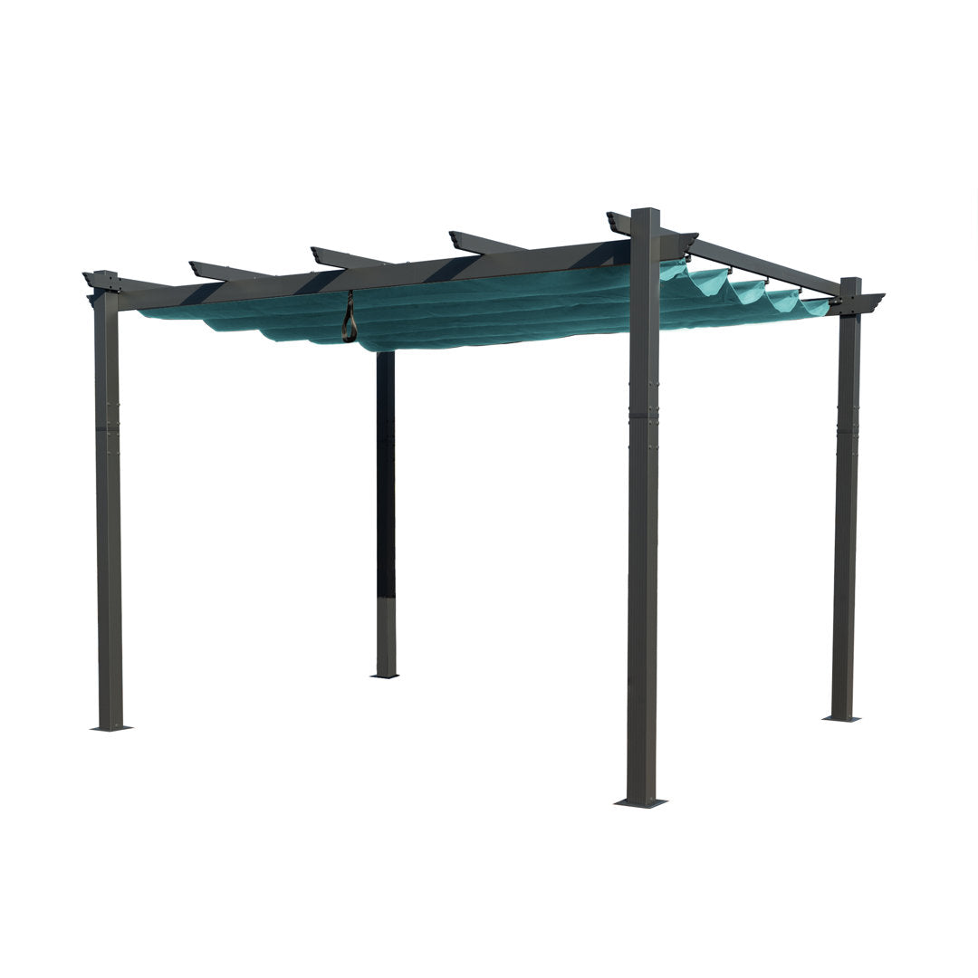 Atlantics Outdoor Retractable Pergola with Sun Shade Canopy 10' x 13' Kozyard Color: Blue