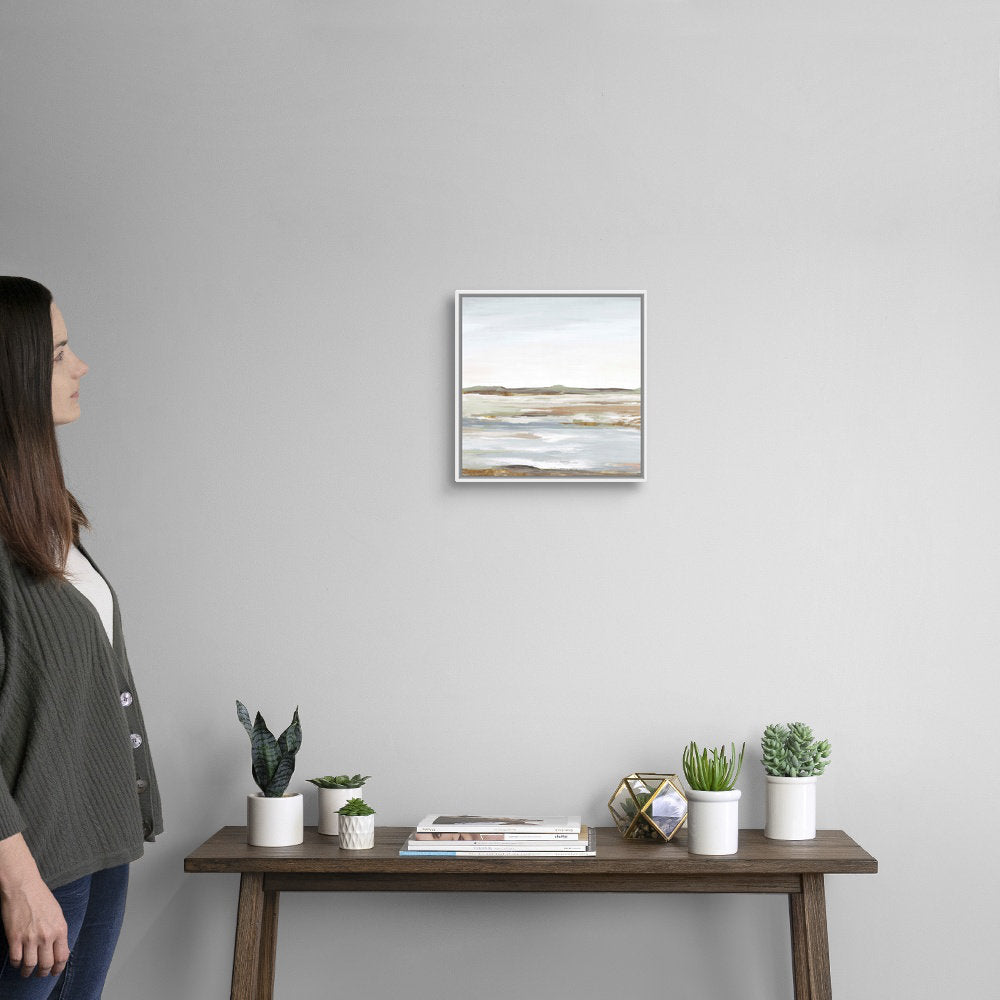 Vastness I by Eva Watts - Painting Print Wrought Studio™ Size: 14" H x 14" W x 1.75" D Format: White Framed Canvas