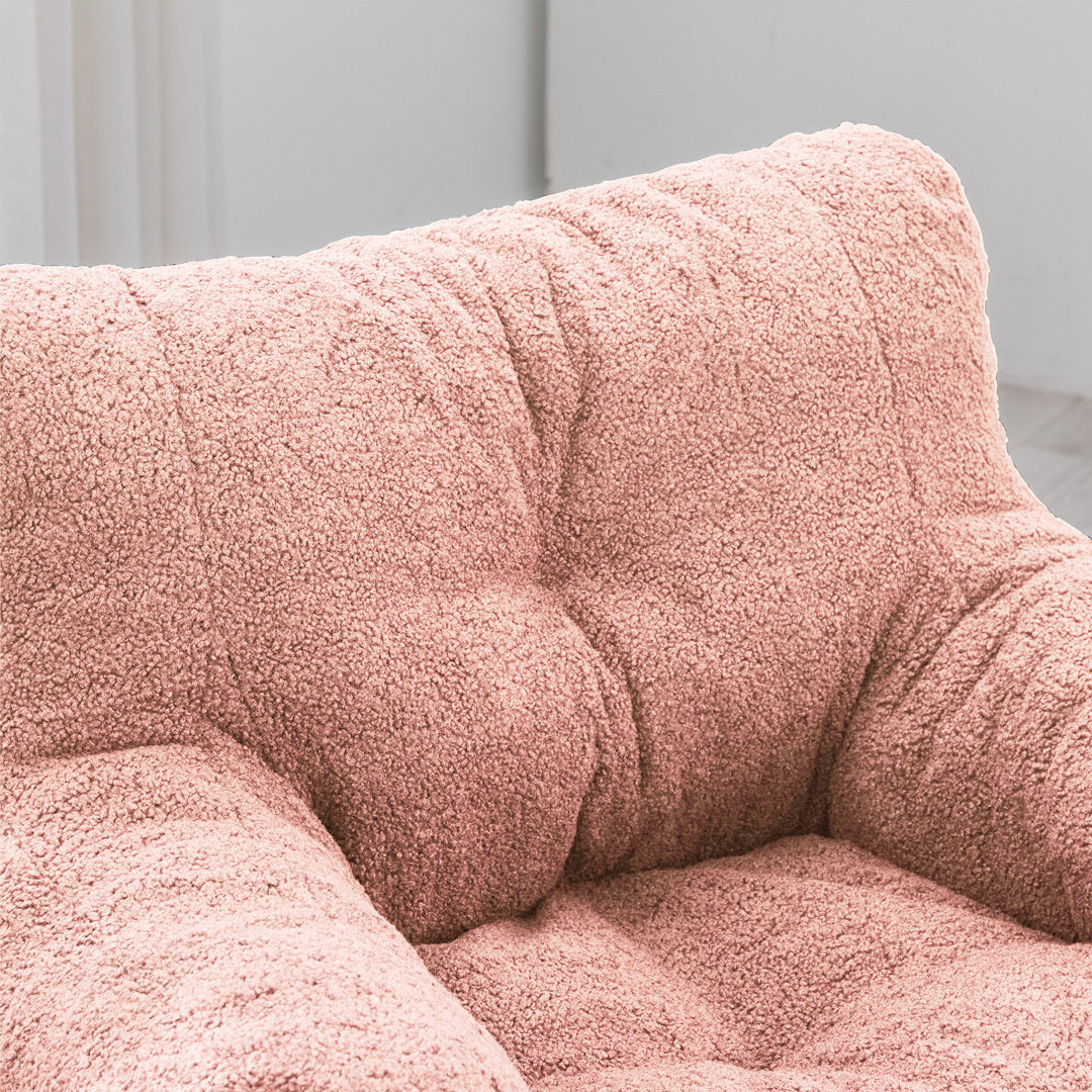 Medium Bean Bag Chair Viv + Rae™ Body Fabric: Light Pink Faux Fur