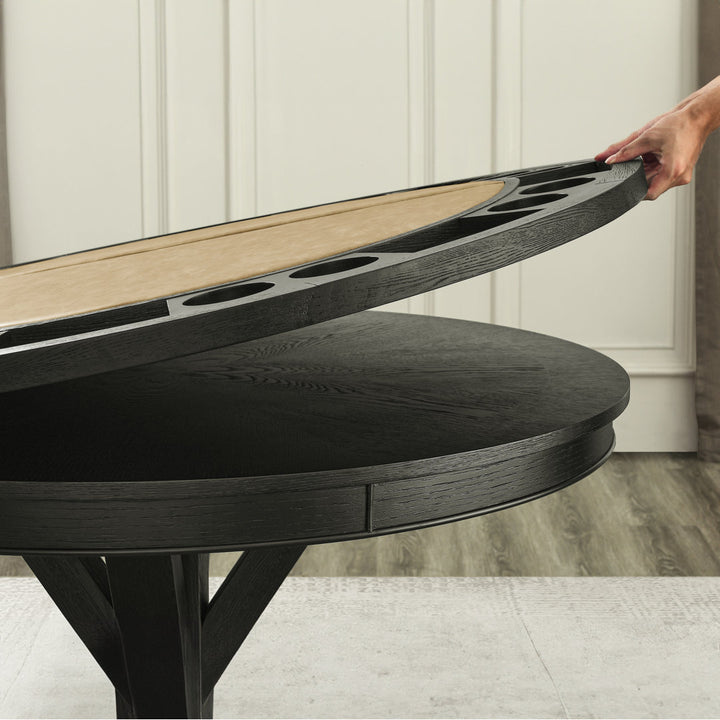 Steve Silver Furniture 50'' 8 - Player Foldable Poker Table Steve Silver Furniture Size: Dining height 30" Finish: Black