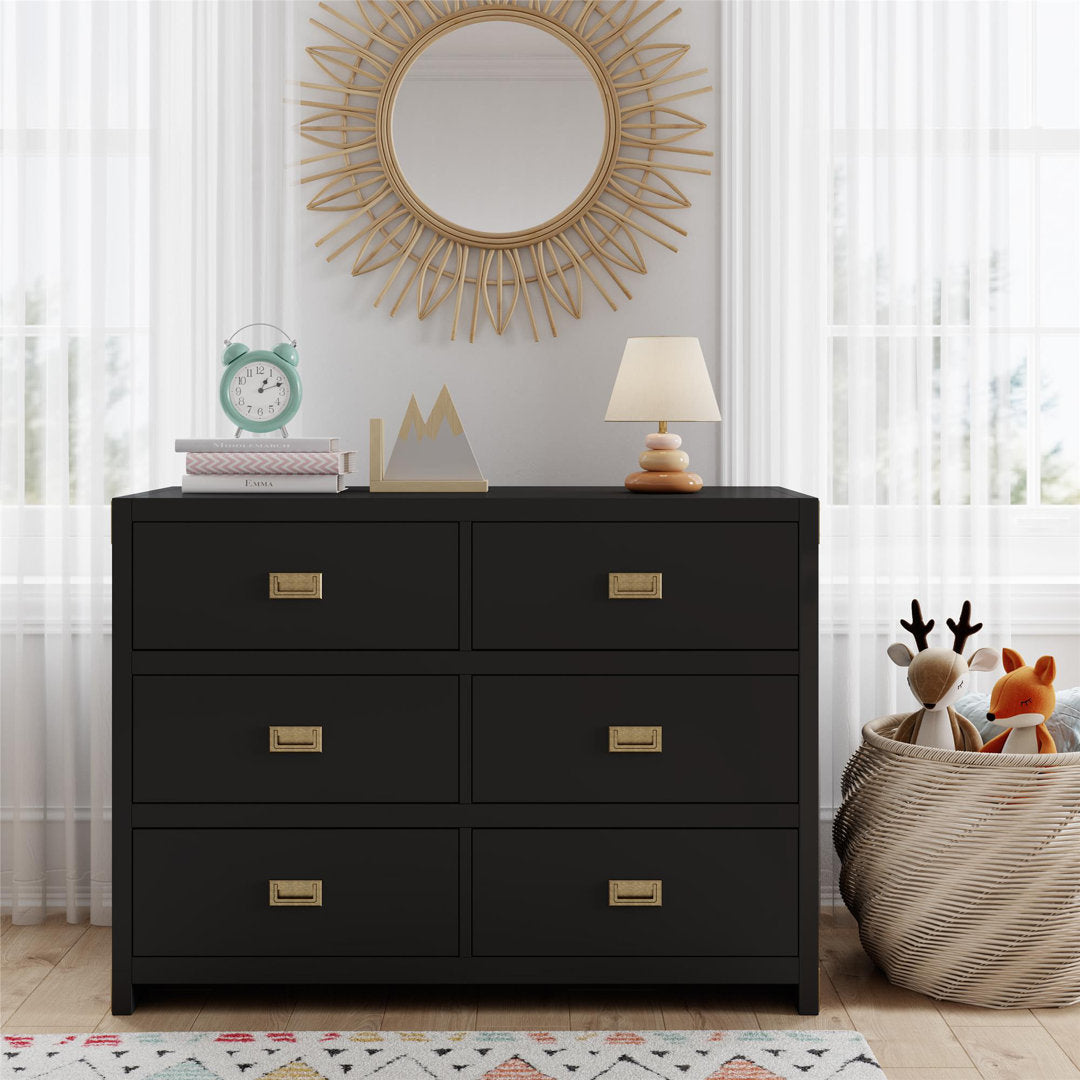 Hubble 6 Drawer Double Dresser Viv + Rae™ Color: Black