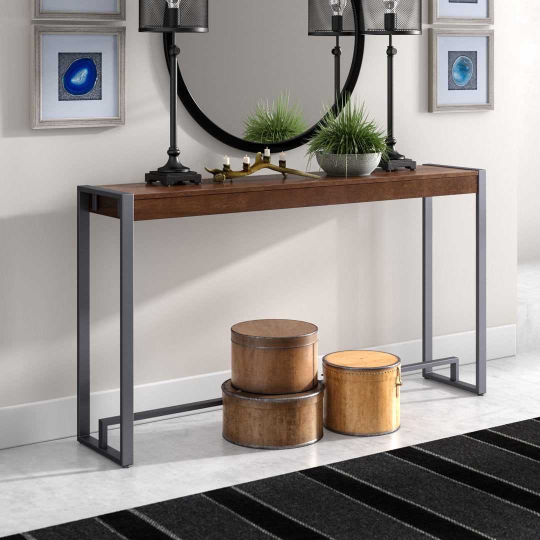 Danille Console Table Williston Forge Color: Dark Tobacco / Gunmetal