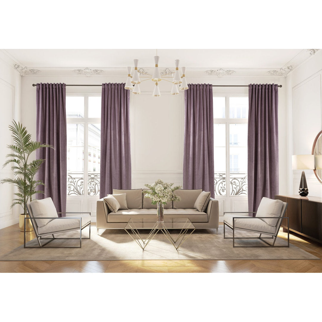 Matte Velvet Extra wide x Extra Long Custom Made Decorative Single Panel Lilijan Home & Curtain Curtain Color: 73 Lilac Luster Size per Panel: 100" W x 84" L