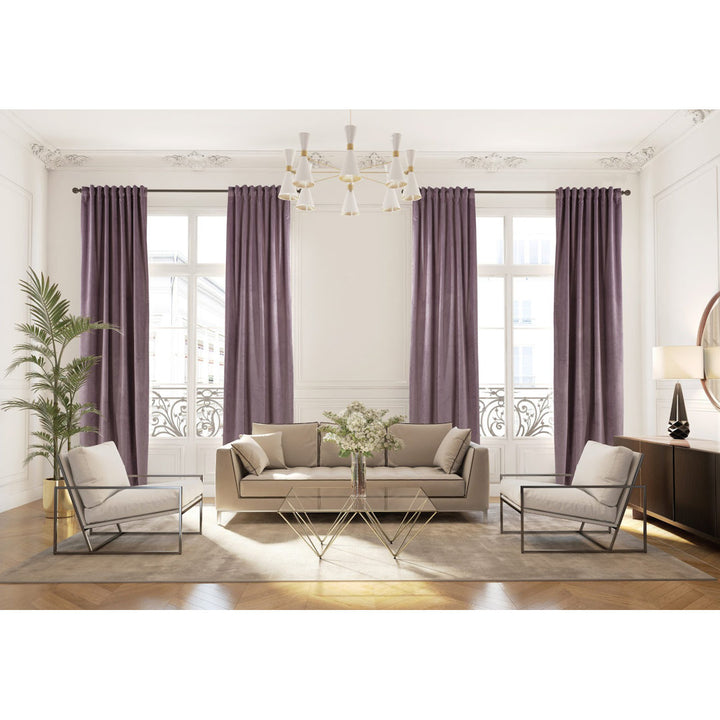 Matte Velvet Extra wide x Extra Long Custom Made Decorative Single Panel Lilijan Home & Curtain Curtain Color: 73 Lilac Luster Size per Panel: 100" W x 84" L
