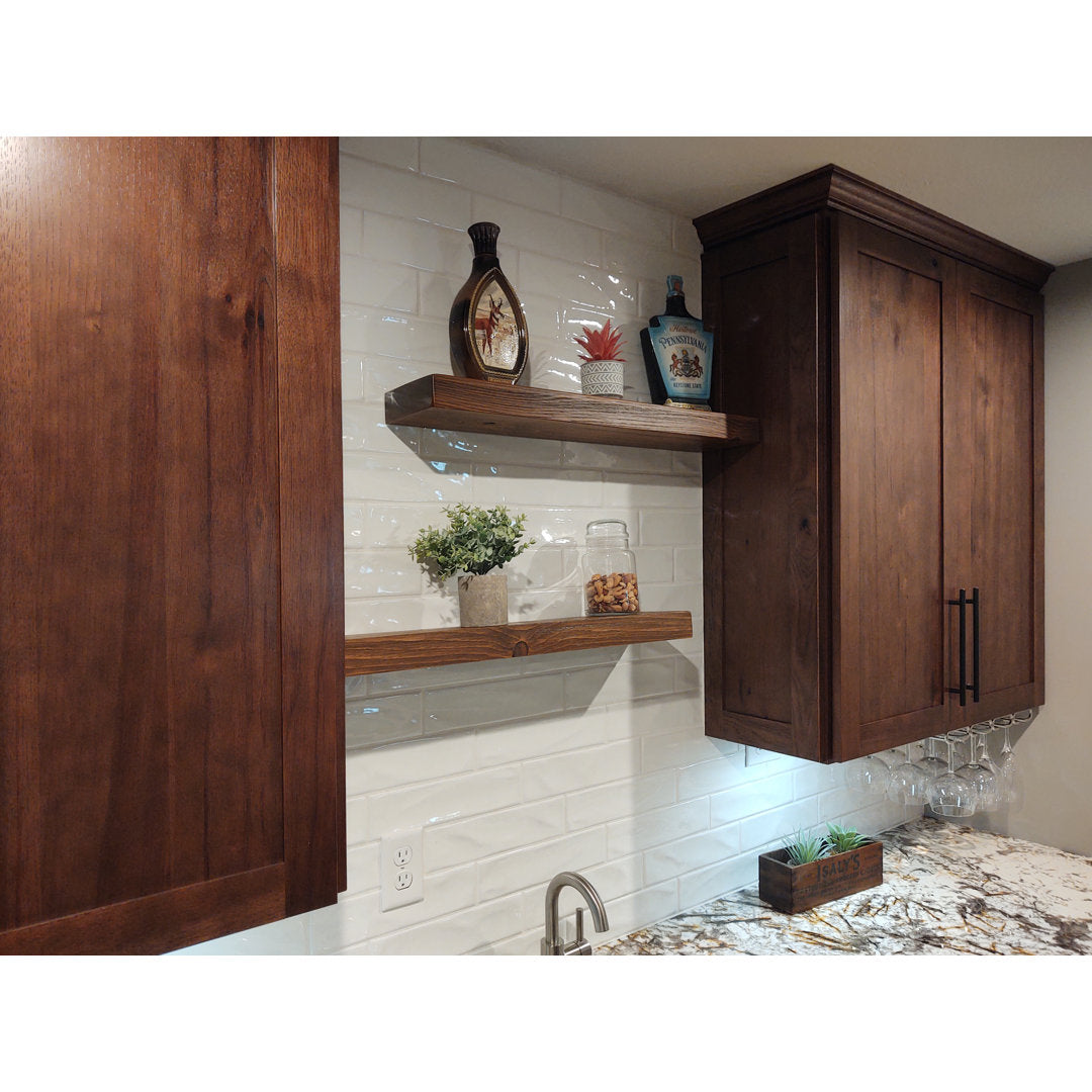 Eneas Pine Solid Wood Floating Shelf Millwood Pines Size: 2" H x 24" W x 6" D Finish: Brown