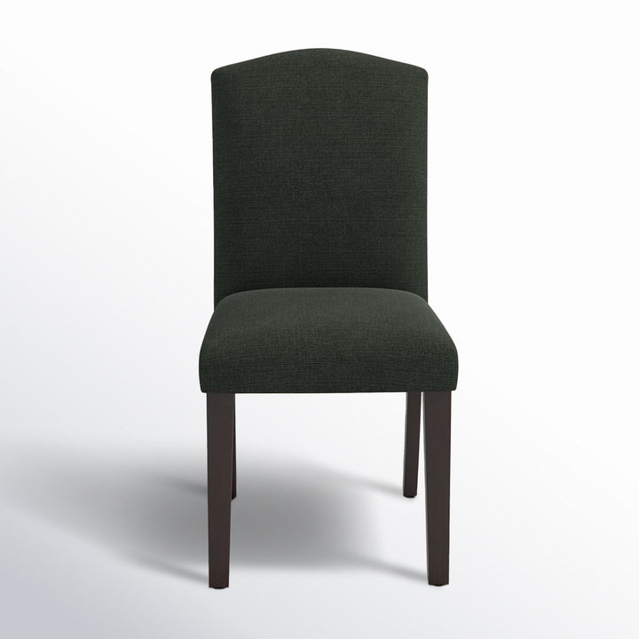 Estrela Upholstered Dining Chair Birch Lane™ Upholstery Color: Velvet Steel Gray, Leg Color: Black Wood