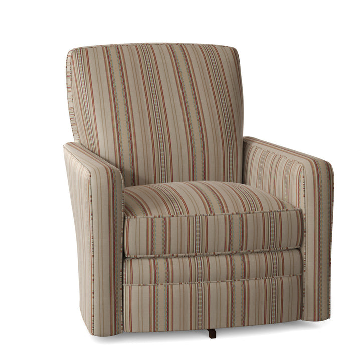 Idana 32" Wide Swivel Armchair Birch Lane™ Arm Covers: Yes, Body Fabric: Forzando 26 Sand Stripe