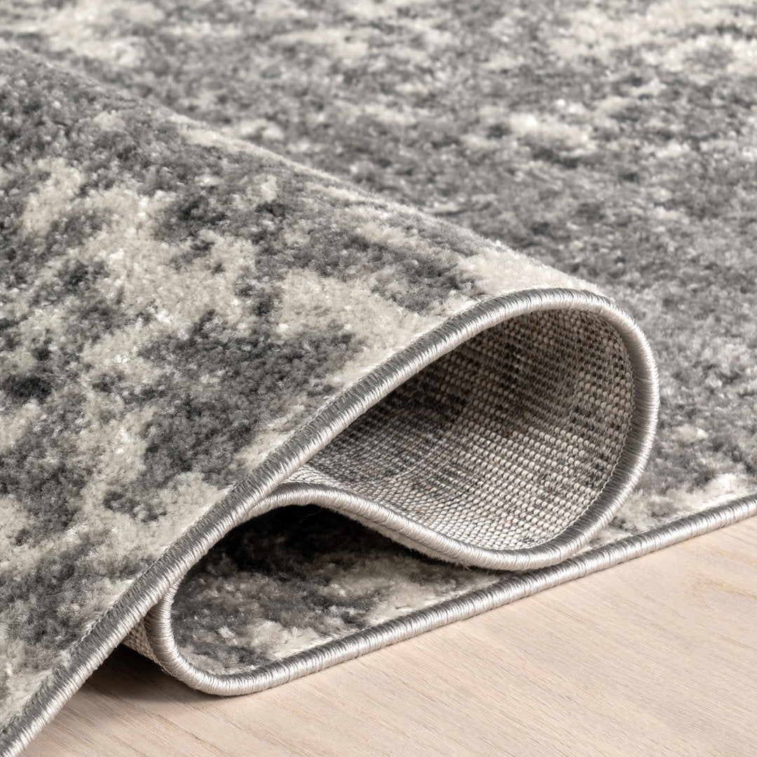 Deedra Modern Abstract Power Loom Performance Gray/White Rug 17 Stories Rug Size: Rectangle 10' x 14'