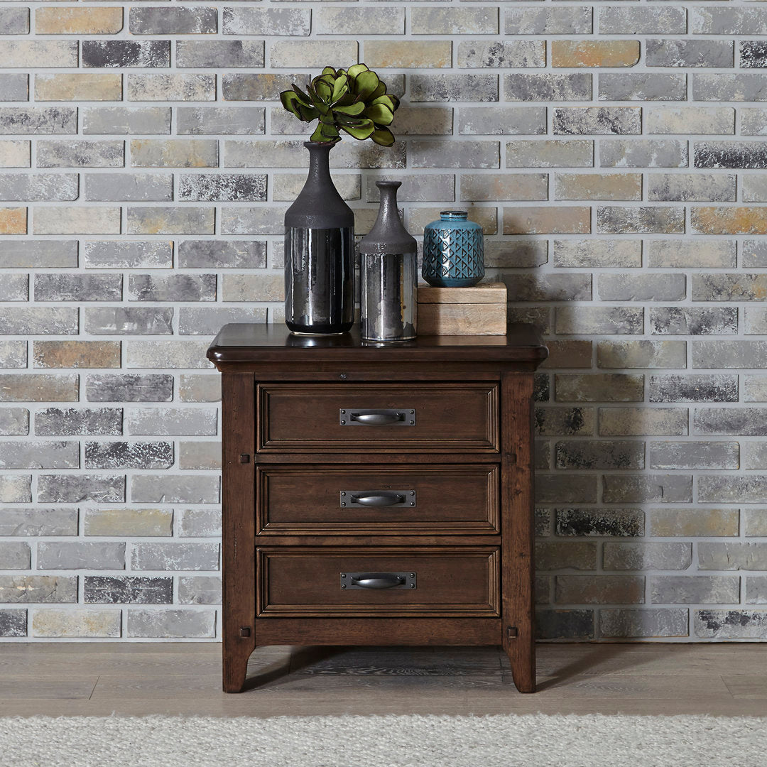 Chronister 3 - Drawer Nightstand in Brown Lark Manor™