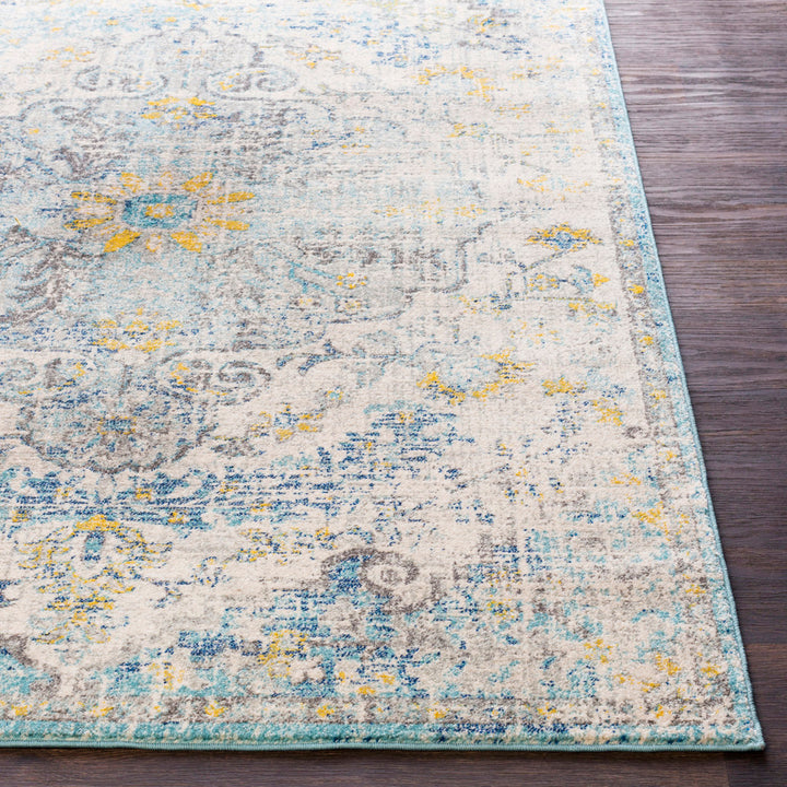 Hillsby Oriental Ivory Cream/Teal/Yellow Area Rug Mistana™ Rug Size: Rectangle 3'11" x 5'7"