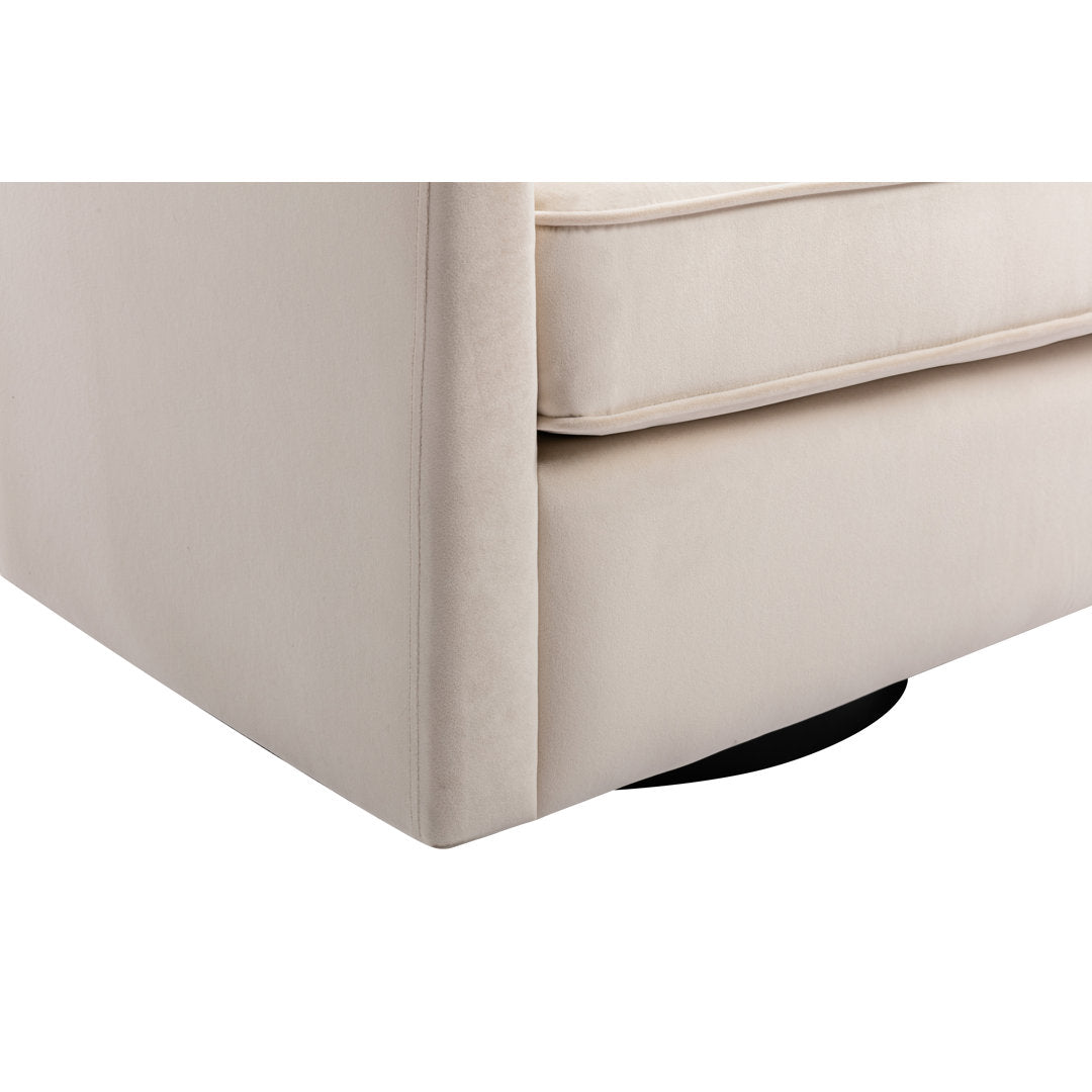 Aloisa 28.7" Wide Velvet Swivel Barrel Chair Etta Avenue™ Body Fabric: Cream Velvet