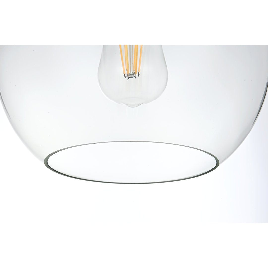 Snead 1 - Light Single Globe Pendant Mercury Row® Shade Color: Clear Size: 70" H x 9.8" W x 9.8" D Base Finish: Gold