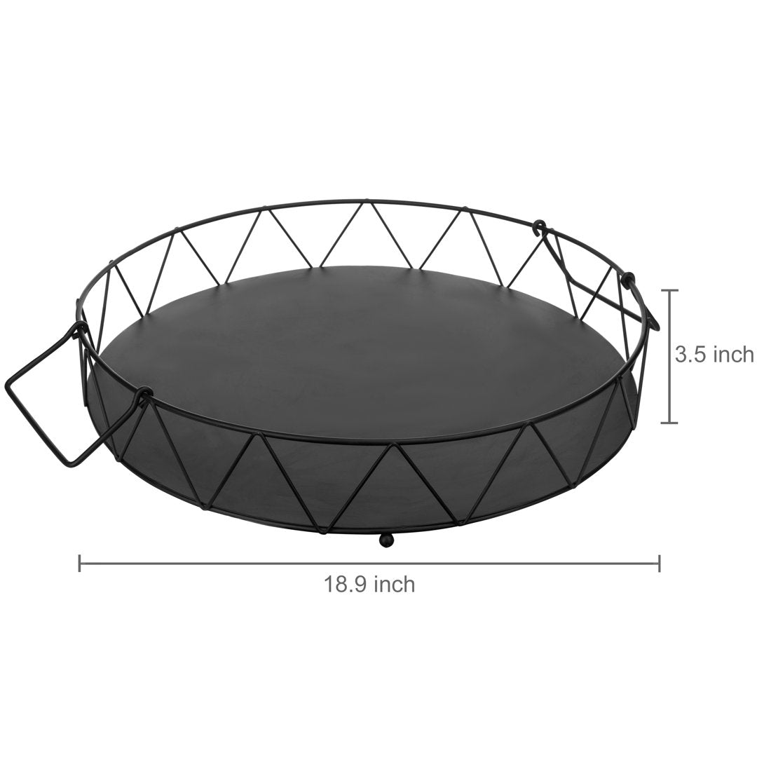 Huot 18" Large Metal Table Ottoman Tray Gracie Oaks