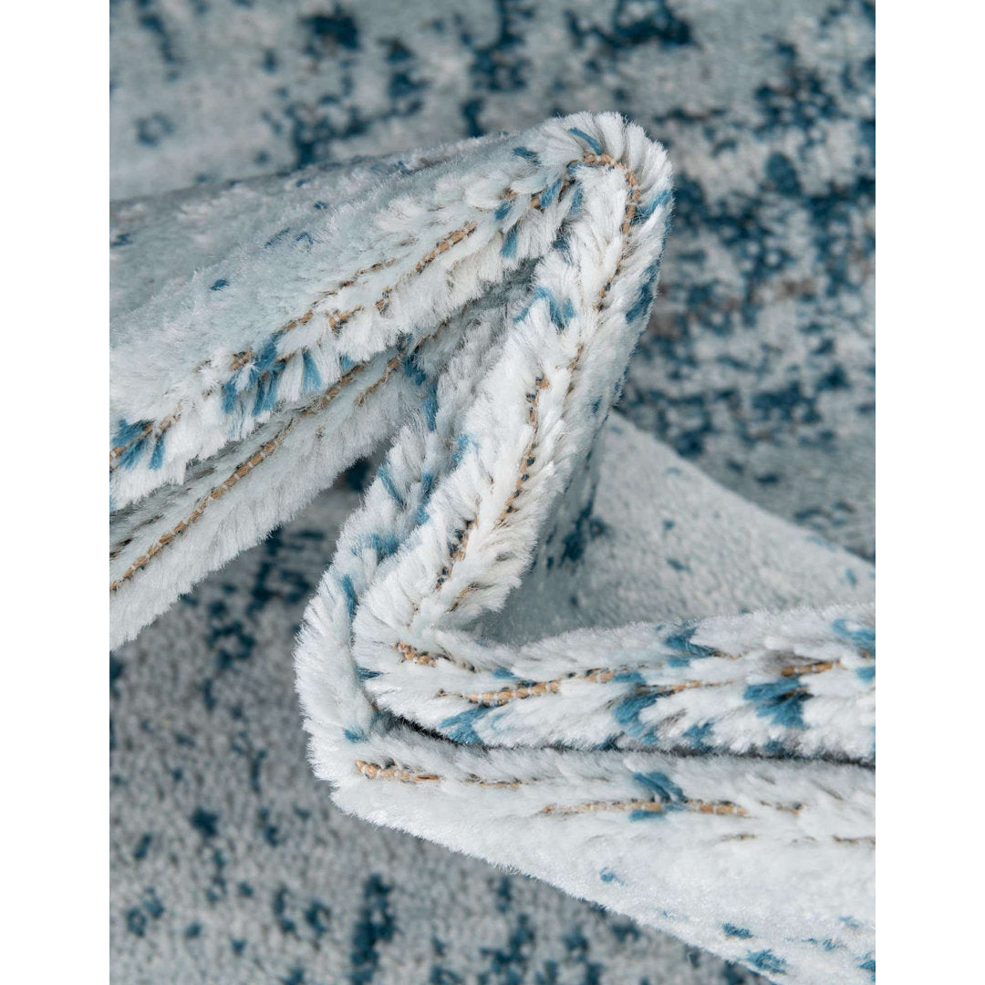 Brandt Abstract Light Blue/Navy Area Rug Mistana™ Rug Size: Square 8'
