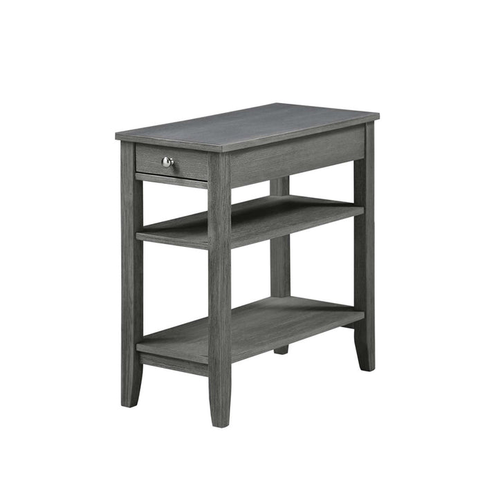 Carbin End Table with Drawer and Shelves Winston Porter Color: Dark Gray Wirebrush