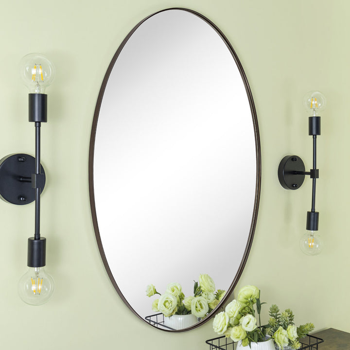 Javell Bathroom Mirror Ebern Designs Size: 36" x 24" Finish: Oil Rubbed Bronze