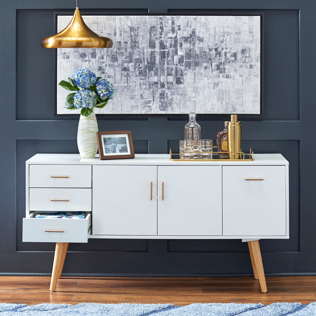 Hoai 56" Wide 3 Drawer Sideboard Wrought Studio™ Color: White