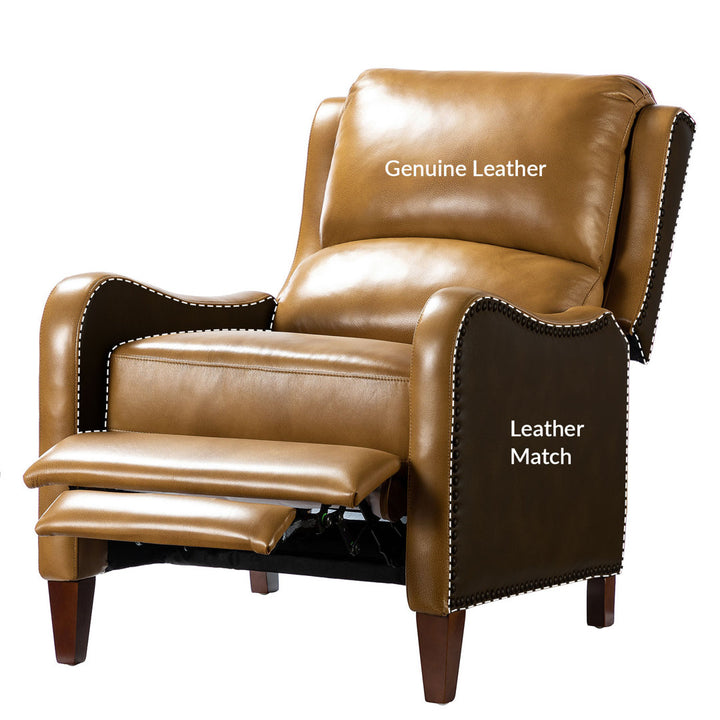 Beecher 28.75" Wide Genuine Leather Club Recliner (Set of 2) Lark Manor™ Body Fabric: Camel Top Grain Leather