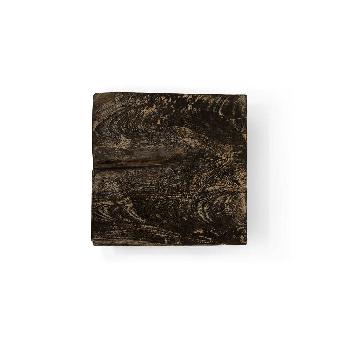 Black Wash Solid Wood Accent Stool Phillips Collection