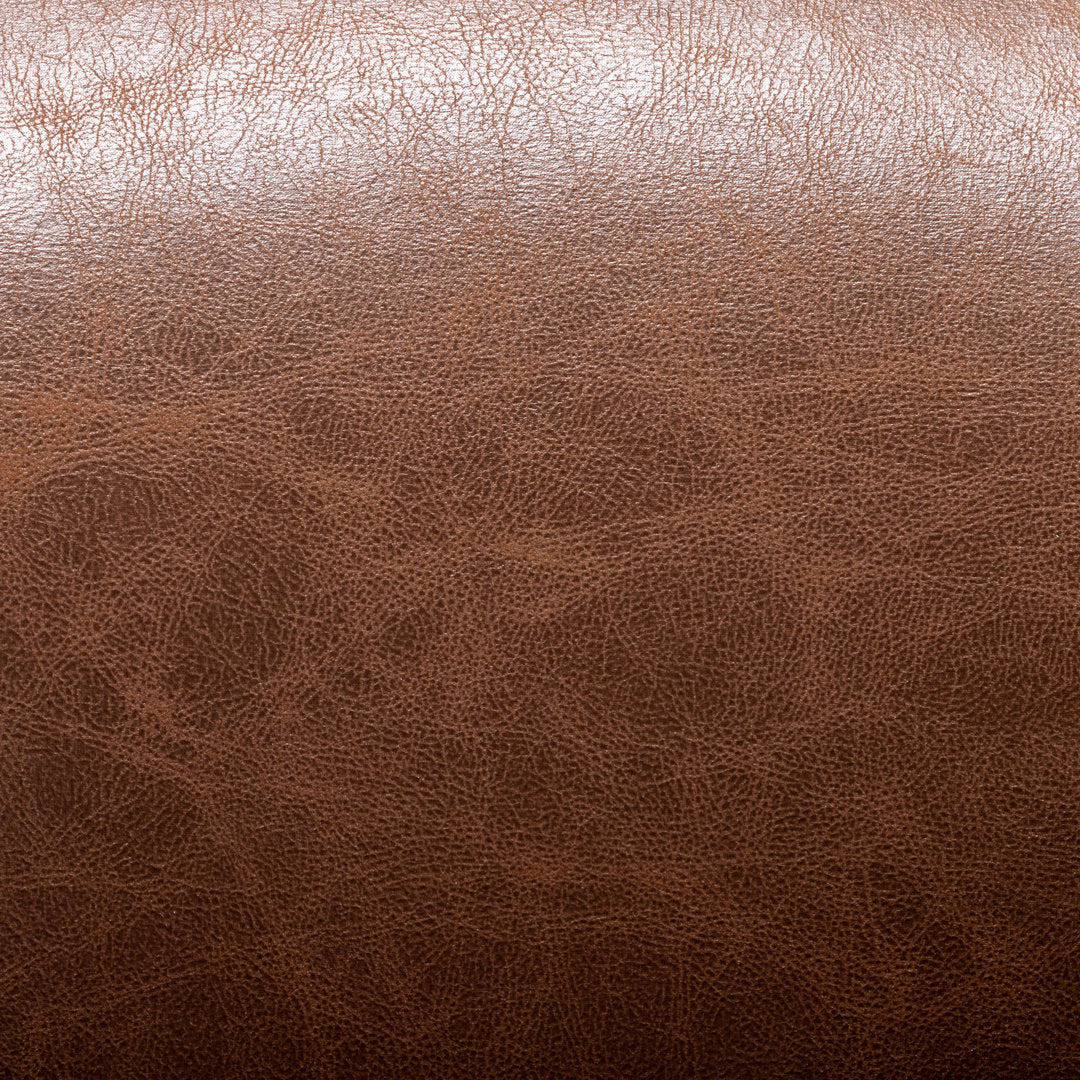 Kiersten 28.7" Wide Vegan Leather Swivel Barrel Chair Sand & Stable™ Leather Type: Walnut Faux Leather