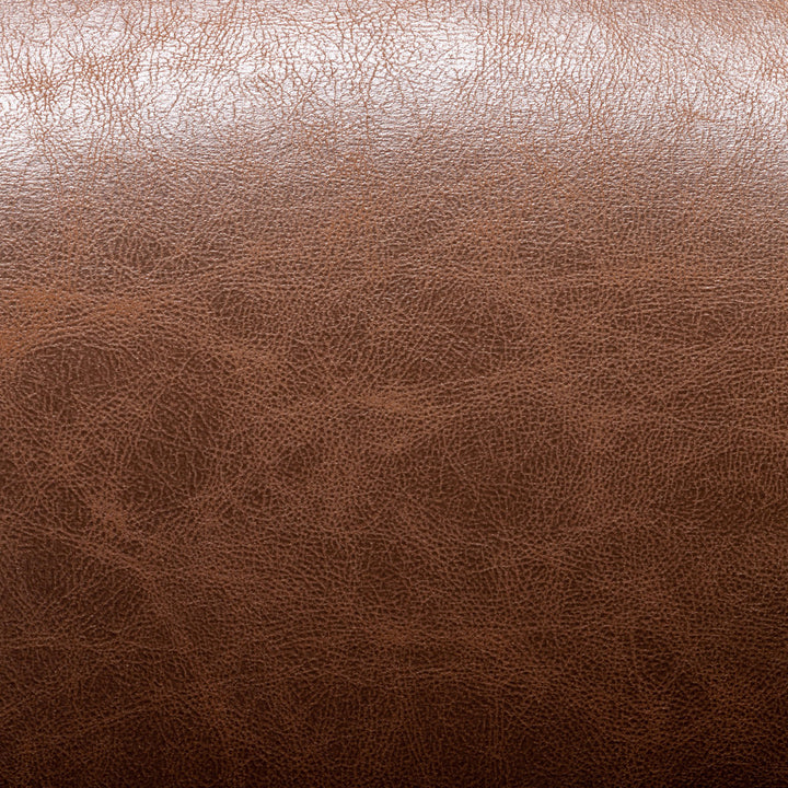 Kiersten 28.7" Wide Vegan Leather Swivel Barrel Chair Sand & Stable™ Leather Type: Walnut Faux Leather