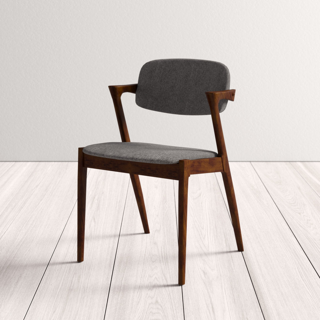 Artresha Upholstered Arm Chair (Set of 2) Wade Logan® Leg Color: Dark Walnut, Color: Fabric Taupe Gray
